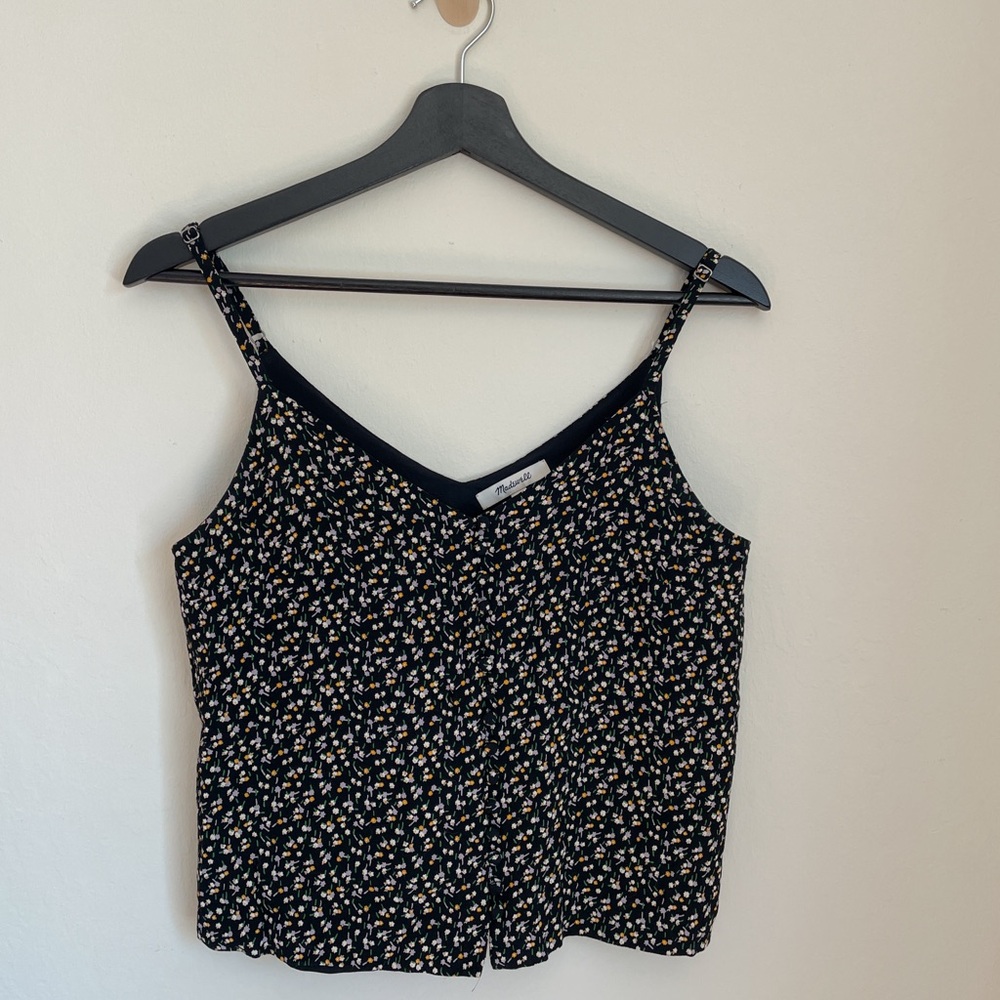 Madewell Button-down Cami Top in Black Floral